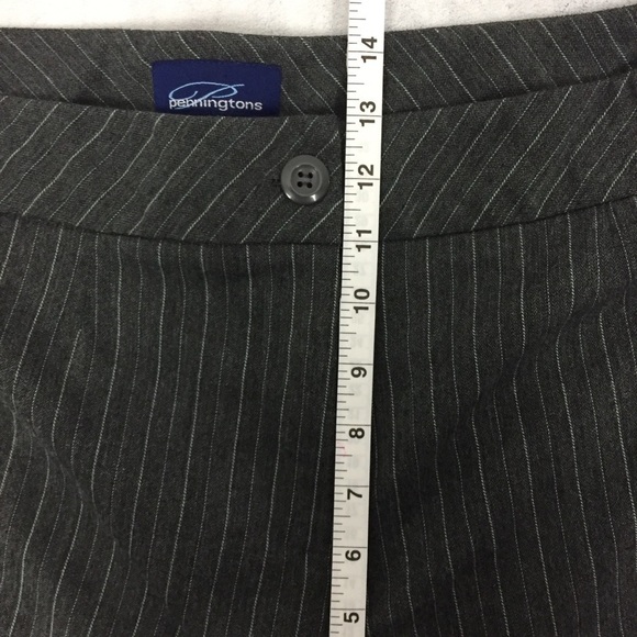 Penningtons Pinstripe Pants Womens Plus Size 18 Gray Straight Leg Trousers - Picture 4 of 9
